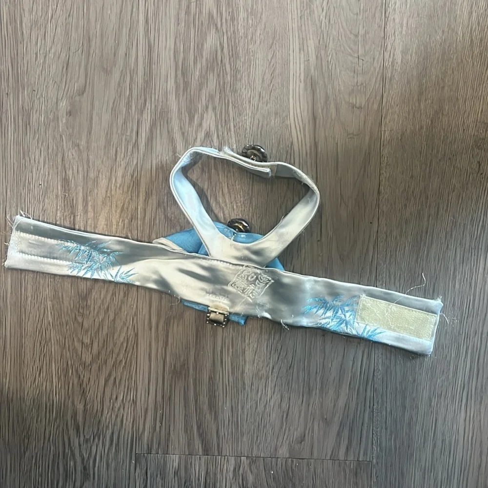 Elegant Blue and White Dog Harness